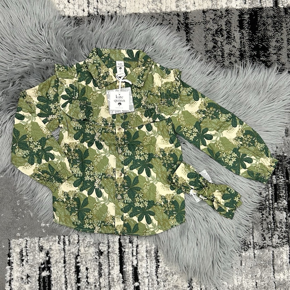 Kate‎ Quinn Girls Long Sleeve Goldilocks Top In Goldilocks Floral W/Headband 5Y